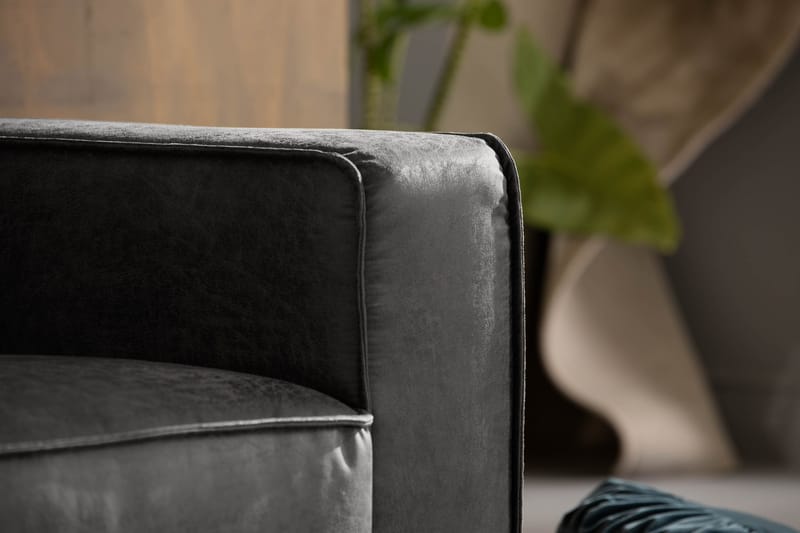 Akron 2-sits Soffa Bondedläder - Mörkgrå - Products - Möbler - Soffa - Skinnsoffa