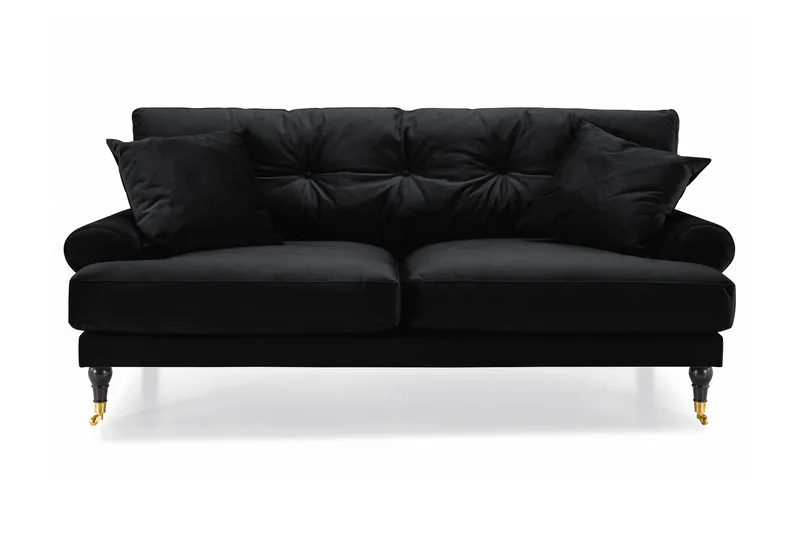 Andrew 2-sits Sammetssoffa - Svart - Products - Möbler - Soffa - 2 sits soffa