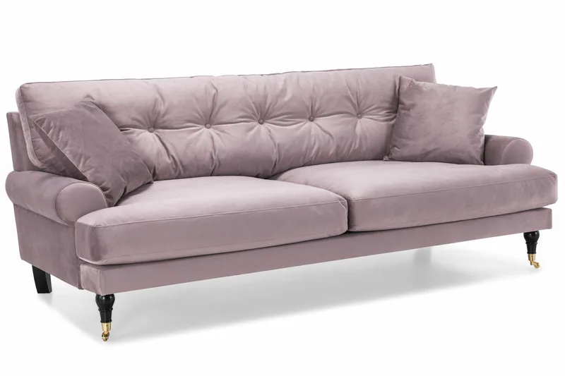 Andrew 3-sits Sammetssoffa - Lila - Products - Möbler - Soffa - 3 sits soffa