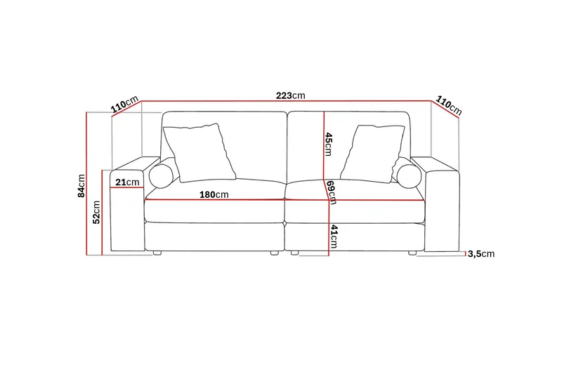 Arken Lyx 3-sits Djup Soffa i Tyg - Grön - Products - Möbler - Soffa - 3 sits soffa