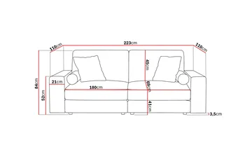 Arken Lyx 3-sits Djup Soffa i Tyg - Ljusgrå - Products - Möbler - Soffa - 3 sits soffa