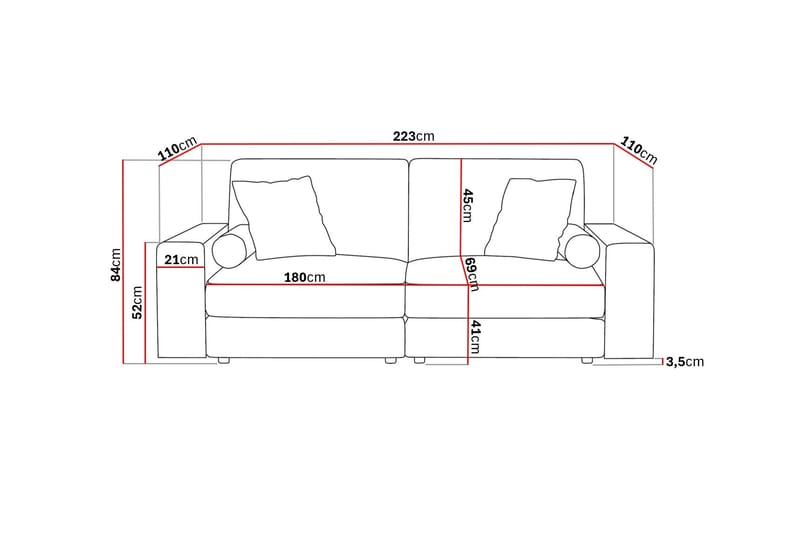 Arken Lyx 3-sits Djup Soffa i Tyg - Ljusgrå - Products - Möbler - Soffa - 3 sits soffa