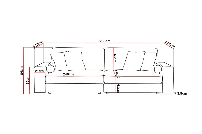 Arken Lyx 4-sits Djup Soffa i Tyg - Beige - Products - Möbler - Soffa - 4 sits soffa