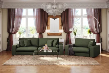 Arken Lyx 4-sits Djup Soffa i Tyg - Grön - Products - Möbler - Soffa - 4 sits soffa