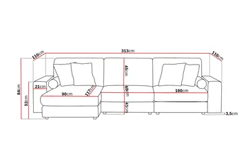 Arken Lyx 5-sits Vändbar L-formad Djup Divansoffa i Sammet - Beige - Products - Möbler - Soffa - Sammetssoffa