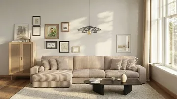 Arken Lyx 6-sits Vändbar L-formad Djup Divansoffa i Manchester - Greige - Products - Möbler - Soffa - Divansoffa & schäslongsoffa