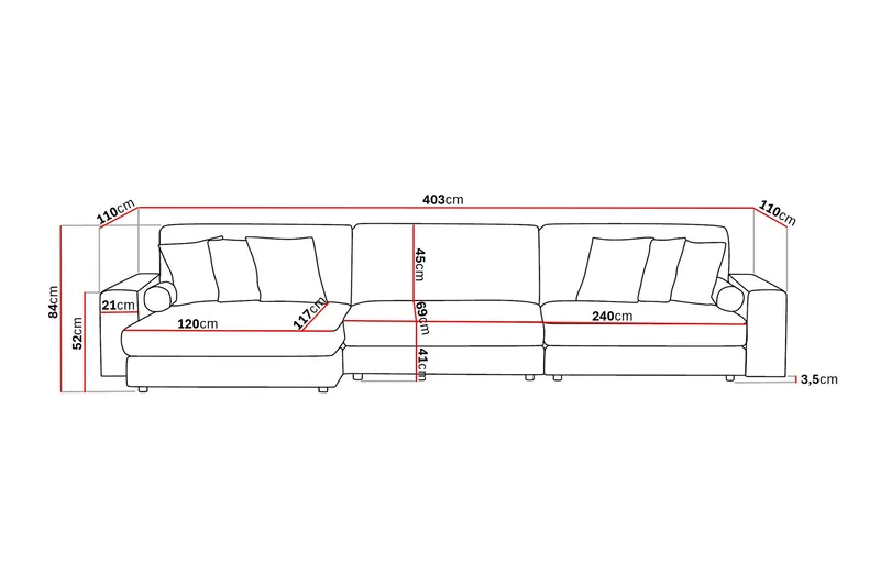 Arken Lyx 6-sits Vändbar L-formad Djup Divansoffa i Tyg - Beige - Products - Möbler - Soffa - Divansoffa & schäslongsoffa