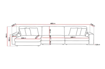 Arken Lyx 6-sits Vändbar L-formad Djup Divansoffa i Tyg - Grön - Products - Möbler - Soffa - Divansoffa & schäslongsoffa
