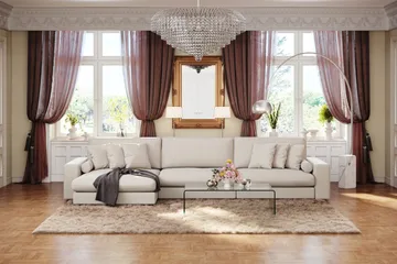 Arken Lyx 6-sits Vändbar L-formad Djup Divansoffa i Tyg - Ljusbeige - Products - Möbler - Soffa - Divansoffa & schäslongsoffa