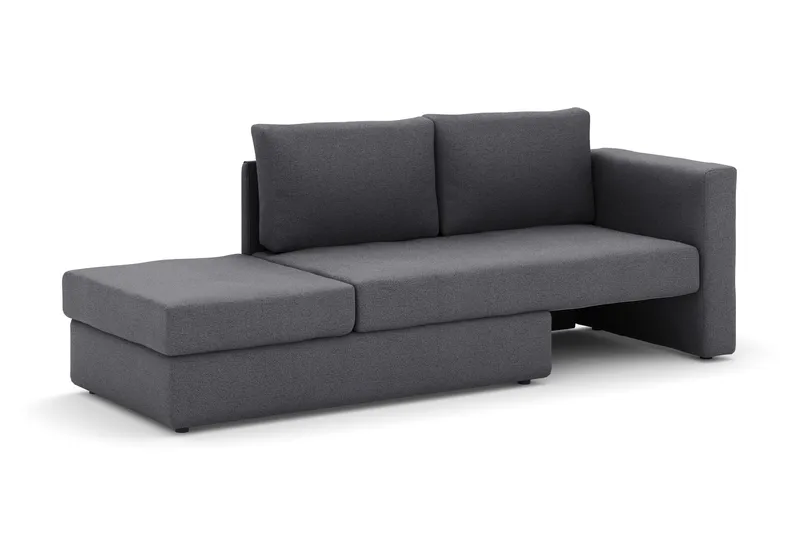 Alnaryd 2-3-sits Bäddsoffa med Fällbart Armstöd - Grå - Products - Möbler - Soffa - Bäddsoffa - 2 sits bäddsoffa