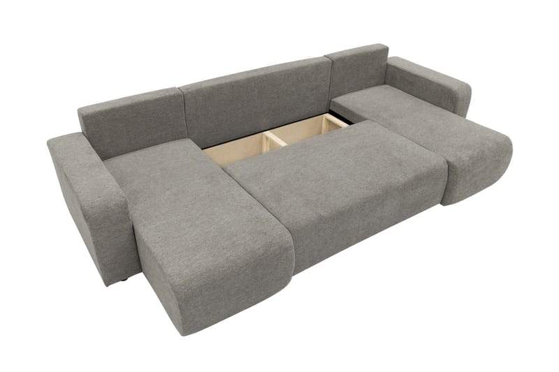 Barile Bäddsoffa Dubbeldivan 4-sits i Plysch - Beige - Products - Möbler - Soffa - Bäddsoffa - U bäddsoffa