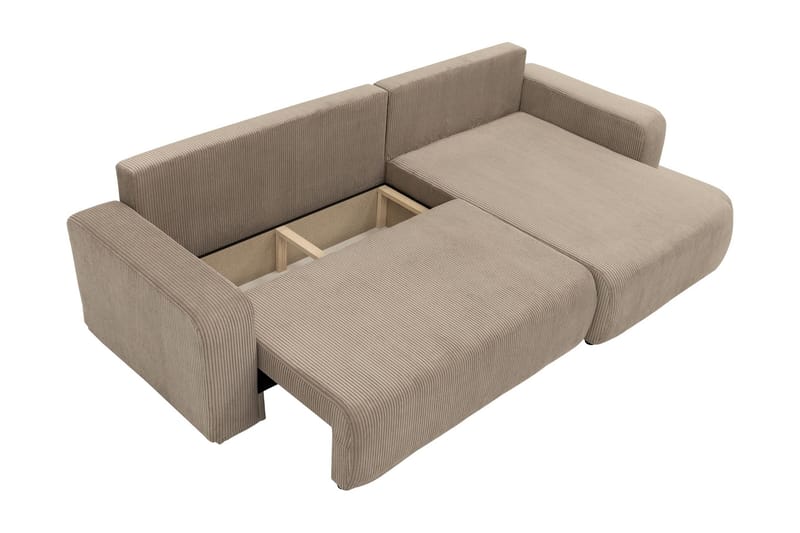 Barile Bäddsoffa med Divan 3-sits i Plysch - Vit - Products - Möbler - Soffa - Bäddsoffa - Bäddsoffa divan
