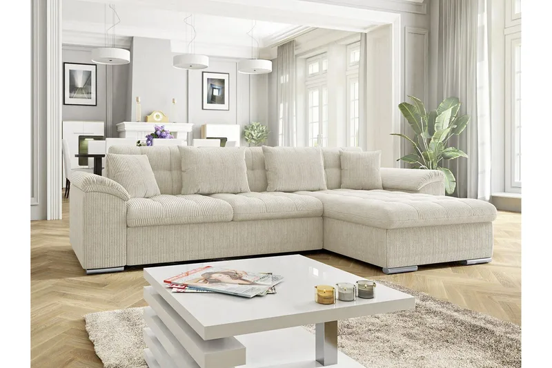 Camior 3-sits Hörnbäddsoffa beige - Products - Möbler - Soffa - Bäddsoffa - Bäddsoffa divan