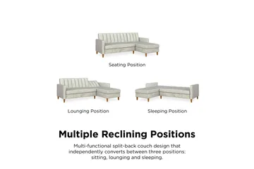 Celine 3-sits Divanbäddsoffa Sammet/Ljusgrå - Dorel Home - Products - Möbler - Soffa - Bäddsoffa - Bäddsoffa divan