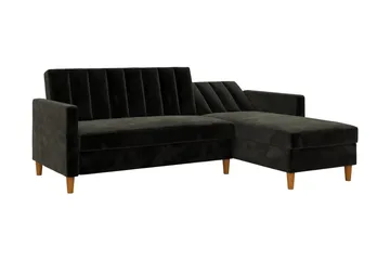 Celine 3-sits Divanbäddsoffa Sammet/Svart - Dorel Home - Products - Möbler - Soffa - Bäddsoffa - Bäddsoffa divan
