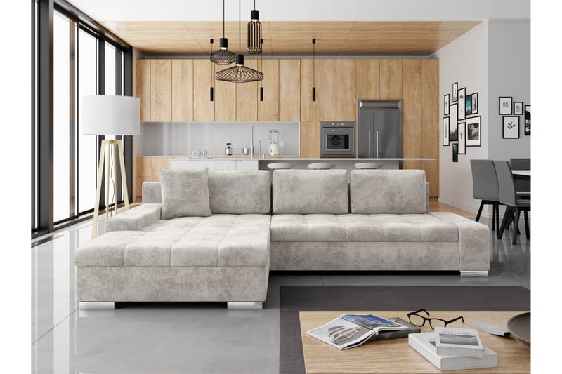 Cerys Bäddsoffa m. Divan 3-sits, Grå