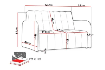 Denegal 2-sits Bäddsoffa Brown - Products - Möbler - Soffa - Bäddsoffa - 2 sits bäddsoffa