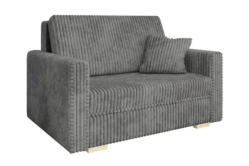 Denegal 2-sits liten bäddsoffa i Plysch, Grå