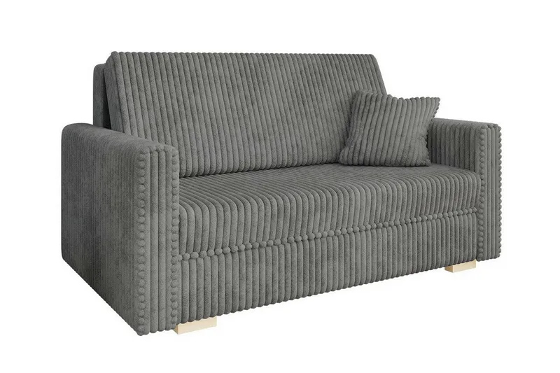 Denegal 2-sits liten bäddsoffa i Plysch, Grå