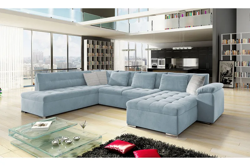 Dynir 4-sits Bäddsoffa - Blå - Products - Möbler - Soffa - Bäddsoffa - Bäddsoffa divan