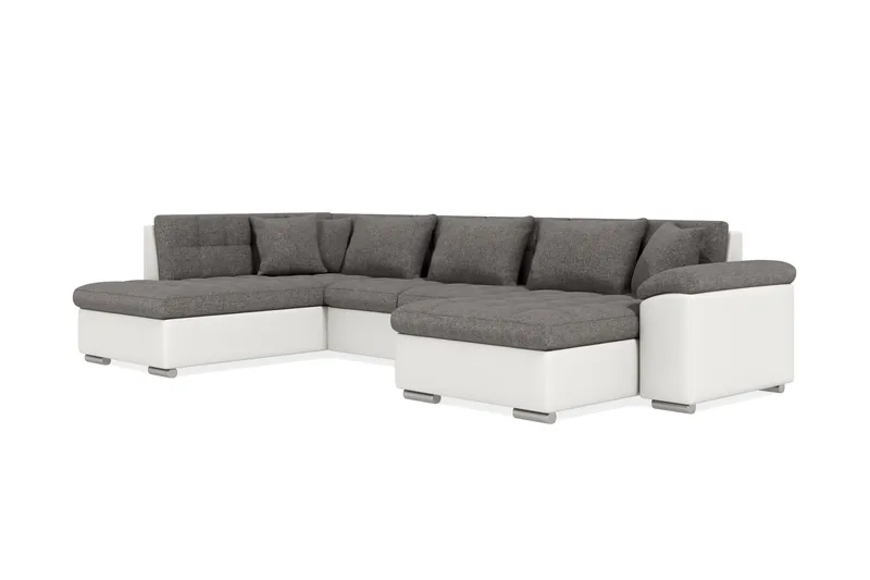 Dynir Hörnbäddsoffa Divan med Förvaring Höger - Vit/Ljusgrå - Products - Möbler - Soffa - Bäddsoffa - Bäddsoffa längsbäddad