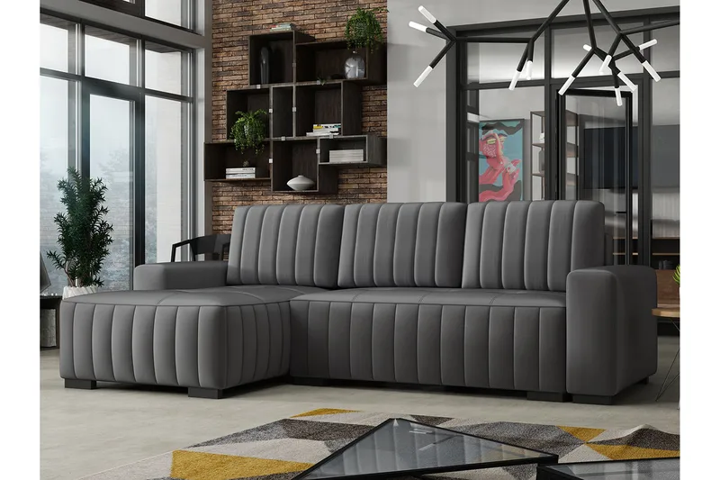 Esher 4-sits Bäddsoffa Vänster - Grå - Products - Möbler - Soffa - Bäddsoffa - Bäddsoffa divan