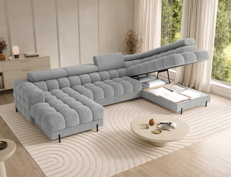 Feraria 6-sits Bubblig Bäddsoffa med Divan och Schäslong förvaring Höger - Royal 03 - Products - Möbler - Soffa - Bäddsoffa - Hörnbäddsoffa