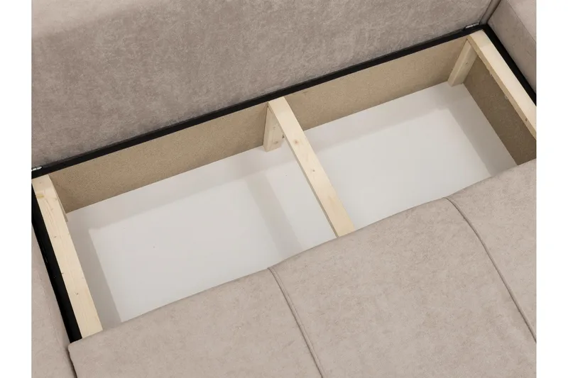 Flo Bäddsoffa Dubbeldivan 4-sits i Plysch - Beige - Products - Möbler - Soffa - Bäddsoffa - U bäddsoffa