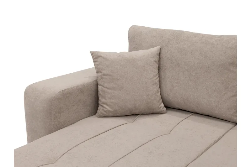 Flo Bäddsoffa Dubbeldivan 4-sits i Plysch - Beige - Products - Möbler - Soffa - Bäddsoffa - U bäddsoffa