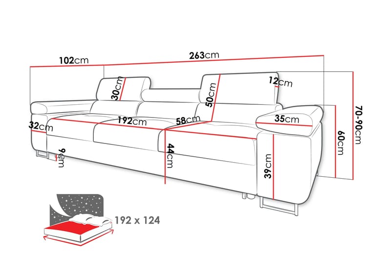 Gabina Bäddsoffa 3-sits i Plysch - Grön - Products - Möbler - Soffa - Bäddsoffa - 3 sits bäddsoffa