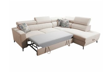 Galbally 3-sits Hörnbäddsoffa Light grey - Products - Möbler - Soffa - Bäddsoffa - Hörnbäddsoffa