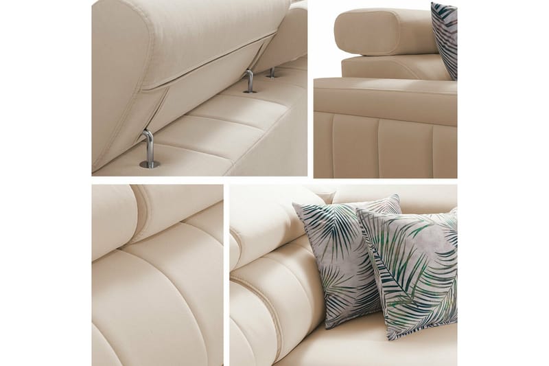 Galbally 3-sits Hörnbäddsoffa Ljusgrå - Products - Möbler - Soffa - Bäddsoffa - Hörnbäddsoffa