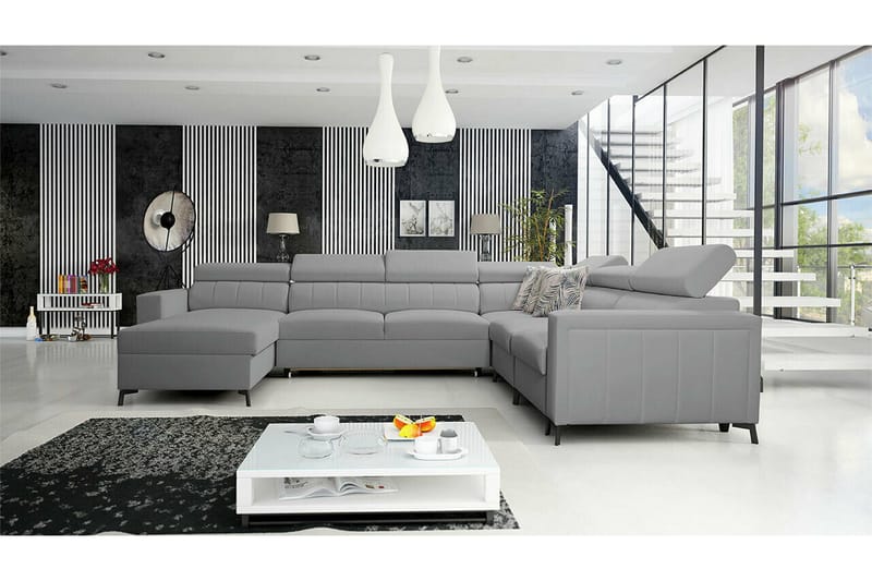 Galbally 5-sits Hörnbäddsoffa Light grey/Dark grey - Products - Möbler - Soffa - Bäddsoffa - Hörnbäddsoffa