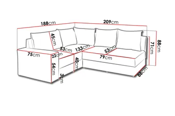 Julissa Hörnsoffa - Vit/Grå - Products - Möbler - Soffa - Bäddsoffa - Hörnbäddsoffa