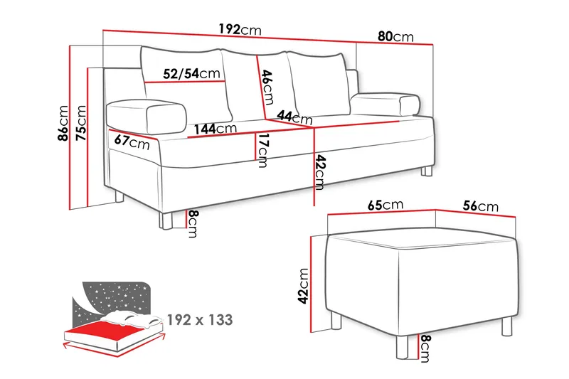 Kintore 2-sits Bäddsoffa Dark green - Products - Möbler - Soffa - Bäddsoffa - Bäddsoffa längsbäddad
