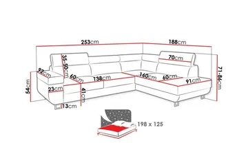Kintore 3-sits Hörnbäddsoffa Dark blue - Products - Möbler - Soffa - Bäddsoffa - Hörnbäddsoffa