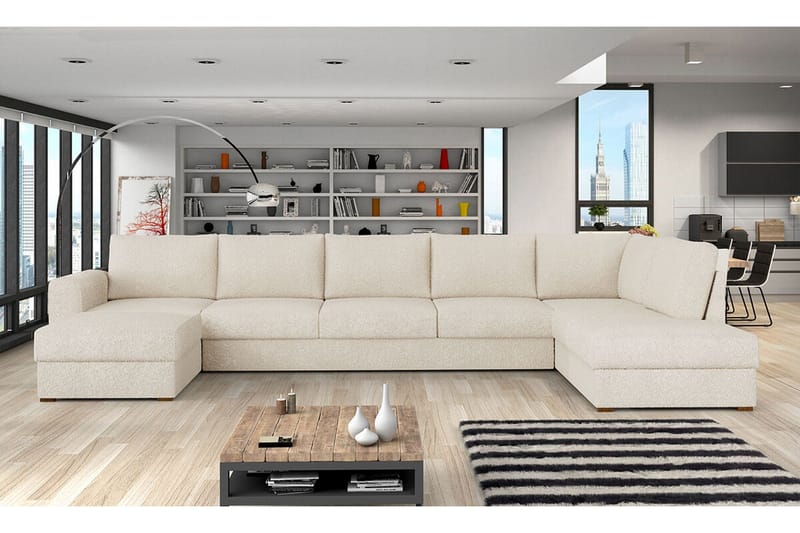 Kintore 6-sits Hörnbäddsoffa White - Products - Möbler - Soffa - Bäddsoffa - Hörnbäddsoffa