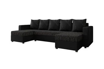 Midfeld 4-sits Hörnbäddsoffa Black - Products - Möbler - Soffa - Bäddsoffa - U bäddsoffa