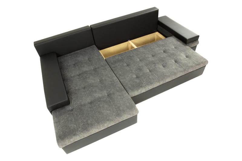 Naoma Bäddsoffa m. Divan 3-sits - Svart/Brun - Products - Möbler - Soffa - Bäddsoffa - Bäddsoffa divan