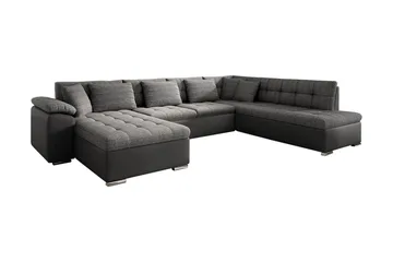 Niko U-Bäddsoffa 350x205x76 cm Divan Vänster - Grå - Products - Möbler - Soffa - Bäddsoffa - Bäddsoffa längsbäddad