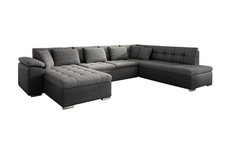 Niko U-Bäddsoffa 350x205x76 cm Divan Vänster - Grå - Products - Möbler - Soffa - Bäddsoffa - Bäddsoffa längsbäddad