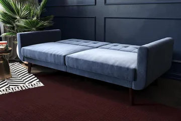 Nola 3-sits Bäddsoffa Sammet/Blå - Dorel Home - Products - Möbler - Soffa - Bäddsoffa - 3 sits bäddsoffa