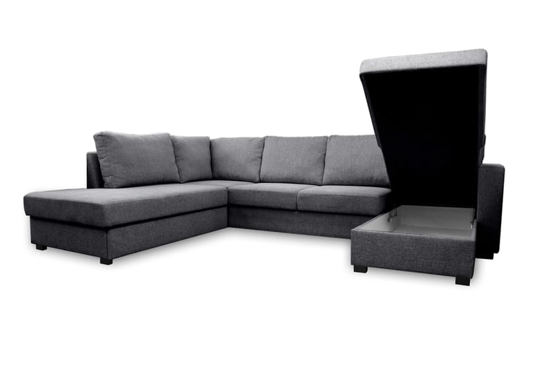 Paris U-Bäddsoffa Vänster - Grå - Products - Möbler - Soffa - Bäddsoffa - Bäddsoffa divan