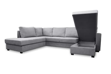 Paris U-Bäddsoffa Vänster - Ljusgrå - Products - Möbler - Soffa - Bäddsoffa - Bäddsoffa divan