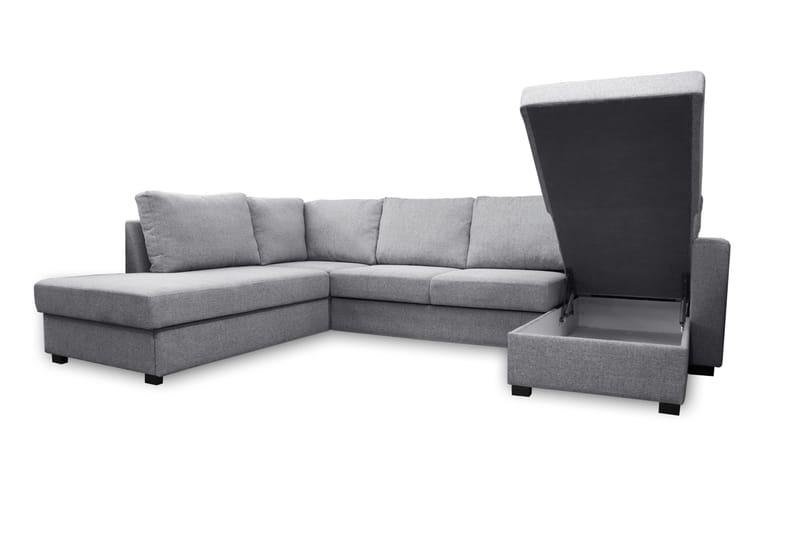 Paris U-Bäddsoffa Vänster - Ljusgrå - Products - Möbler - Soffa - Bäddsoffa - Bäddsoffa divan