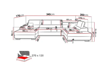 Reginia 4-sits Hörnbäddsoffa - Products - Möbler - Soffa - Bäddsoffa - Hörnbäddsoffa