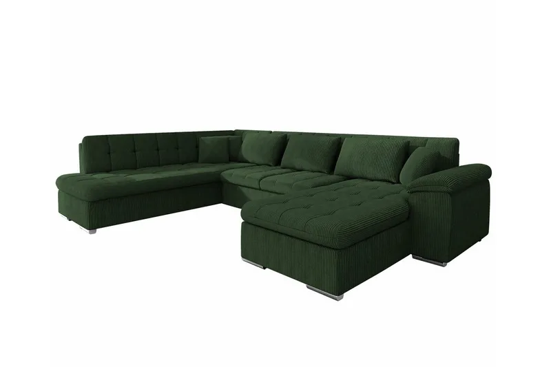 Sakri 5-sits Hörnbäddsoffa Dark green