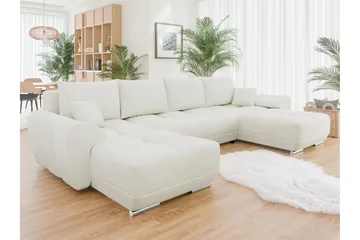 Simerly Bäddsoffa Dubbeldivan 4-sits - Ljusgrå - Products - Möbler - Soffa - Bäddsoffa - U bäddsoffa