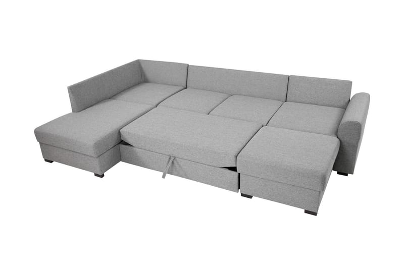 Taberk Bäddsoffa med Divan och Schäslong 4-sits i Bouclé - Grön - Products - Möbler - Soffa - Bäddsoffa - Bäddsoffa divan