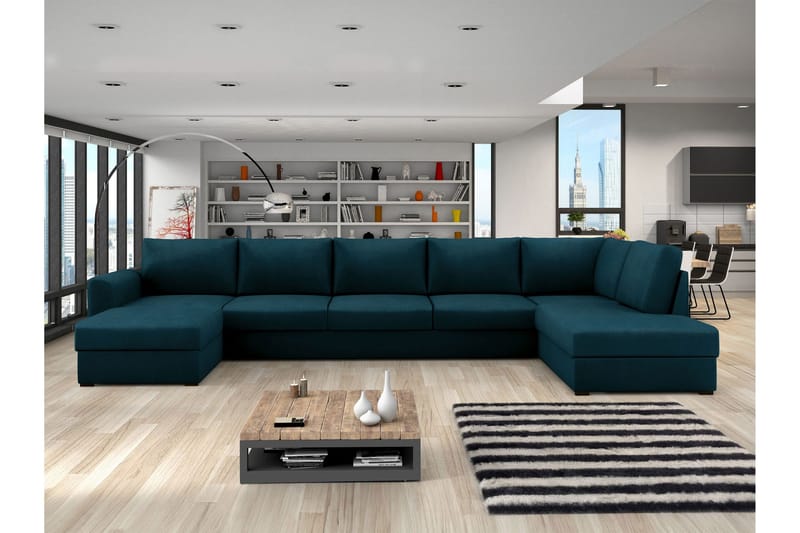 Taberk Bäddsoffa med Divan och Schäslong 5-sits - Marinblå - Products - Möbler - Soffa - Bäddsoffa - Bäddsoffa divan